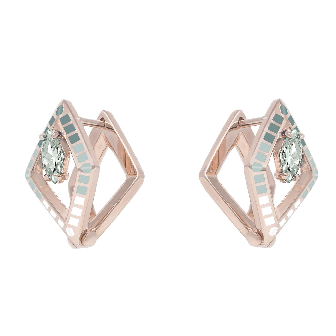 Hayden Earrings with Enamel & White Topaz